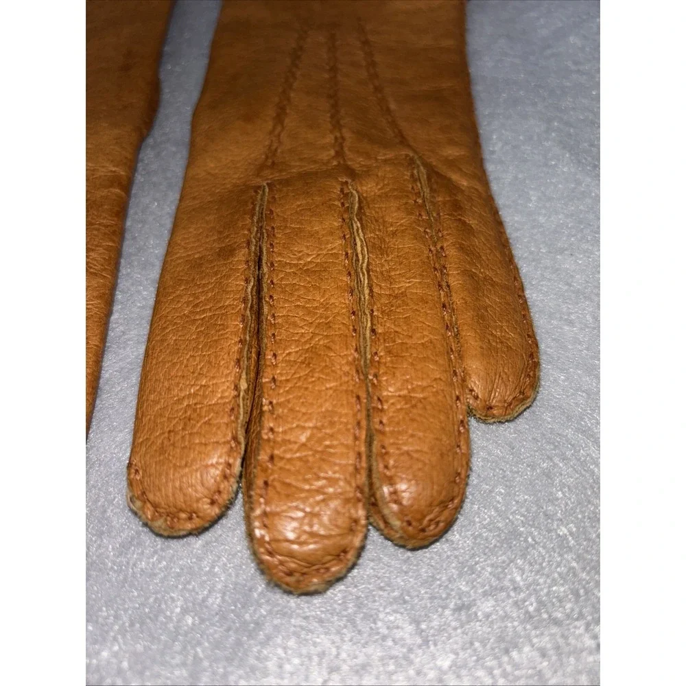Vintage ARIS Leather Gloves Cashmere Lined Brown NWOT Made In Hungary Women's 7